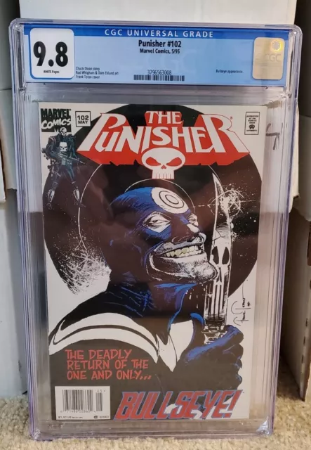 Punisher #102 Newsstand CGC 9.8 WHITE Pages Bullseye Rare Key Marvel 1995
