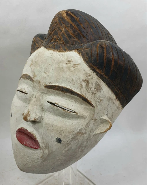 Masque Africain Ancien Original Punu – Bois Sculpté Fait Main – 45 Cm
