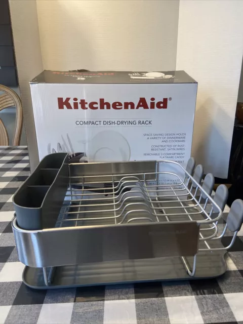 KitchenAid 3-Piece Dish Rack, Aqua Sky $40.16