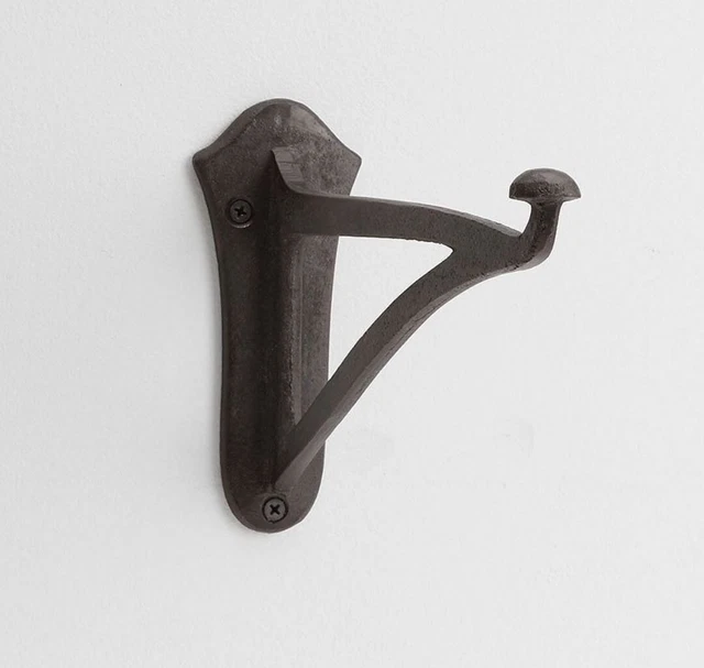 2 NEW Pottery Barn Wall Mounted Lantern Hook Gunmetal Bronze Finish Large (Pair)