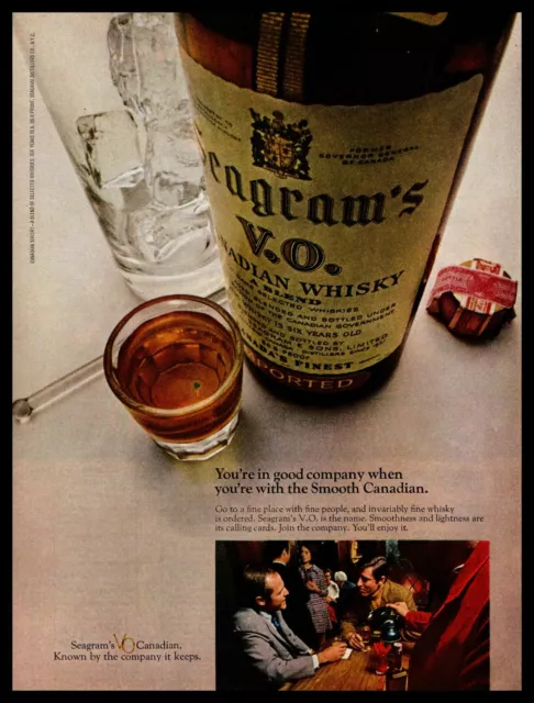 1970 Seagram's V.O. Canadian Whisky "Known By The Company It Keeps" Print Ad