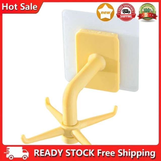 Rotating kitchen hooks, self-adhesive, for wall, door, clothes bag, hangers, K