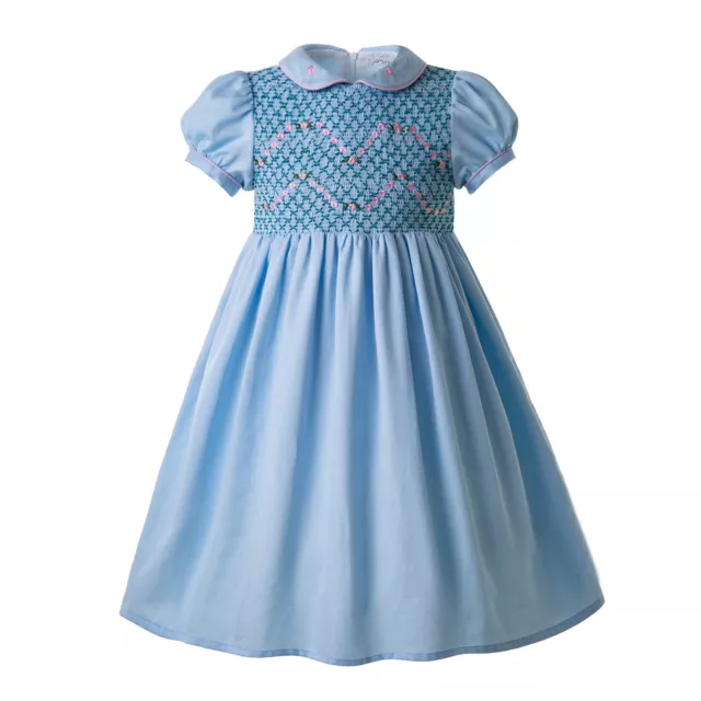 Girls Smocked Dress age 2 3 4 5 6 8 10-12 World Book Day Party Pageant Dresses