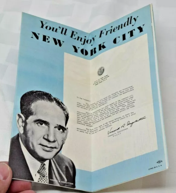 Vintage Visitors Guide To New York Map Statue Of Liberty 1950s 3