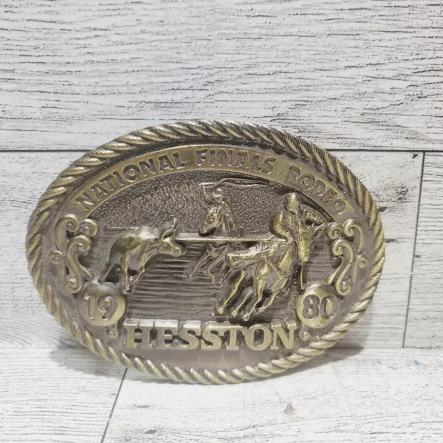 National Finals Rodeo 1980 Hesston NFR Cowboy Buckle, Vintage