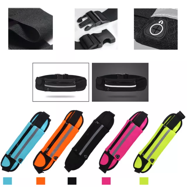 Zipped Running Belt Sports Jogging Phone Keys Mobile Money Bum Bag Waist Travel 2