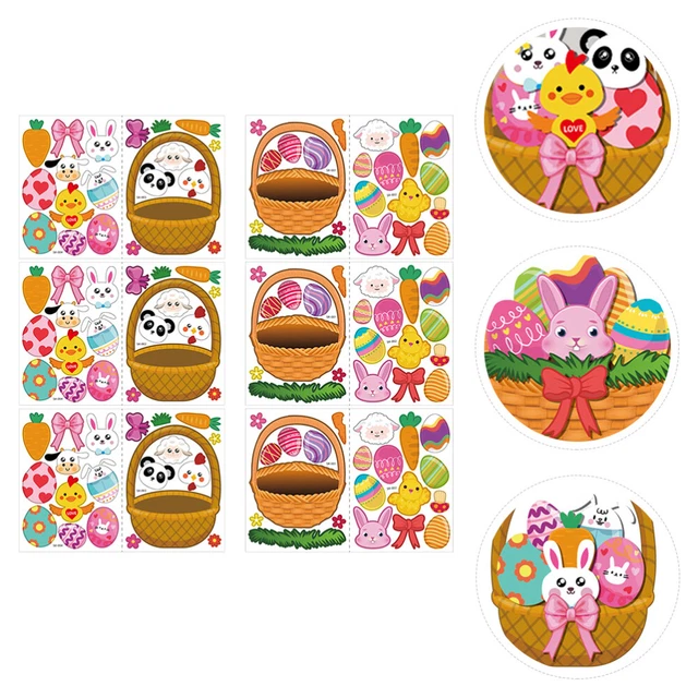 6 piezas Bunny Egg Toy Layout accesorios Pascua niños hágalo usted mismo conejo huevo colgantes