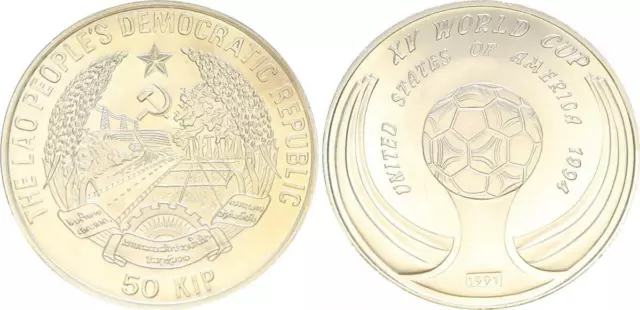 Laos 1000 Kip 2014 Silver Coin Olympiad Sochi Greeting After Korea St 50718