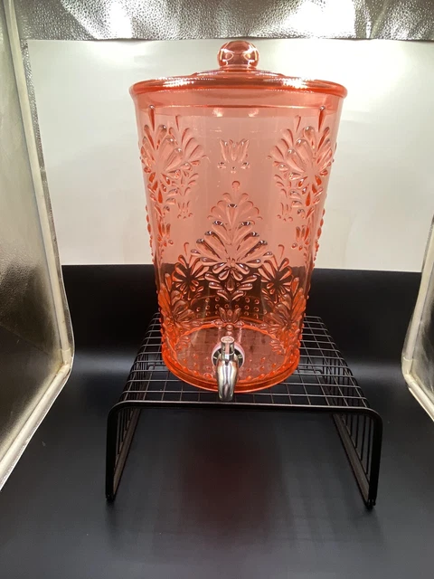 The Pioneer Woman Sunny Days 2-Gallon Acrylic Beverage Dispenser, Coral