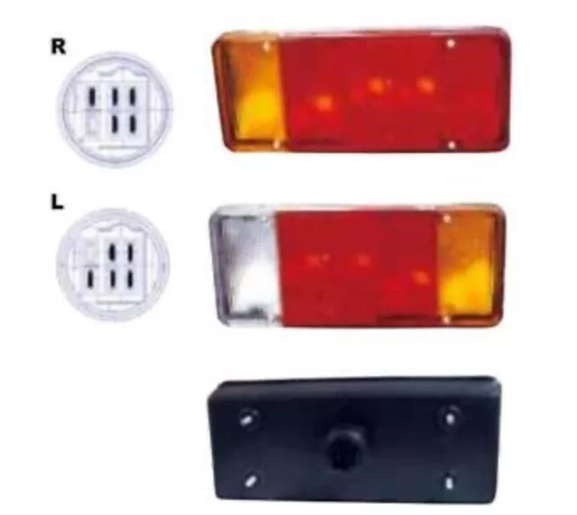 Coppia Fanale Targa Per Iveco Daily 1989-1999 - Luce Targa DX SX Con Passa Cavo, Ricambio Universale - Foto 4