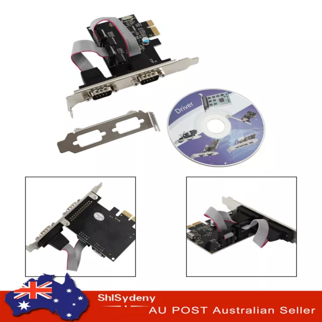 PCIE To 2-Port Dual RS232 Serial PCI-E Extender Board Adapter Card WCH382 Chip
