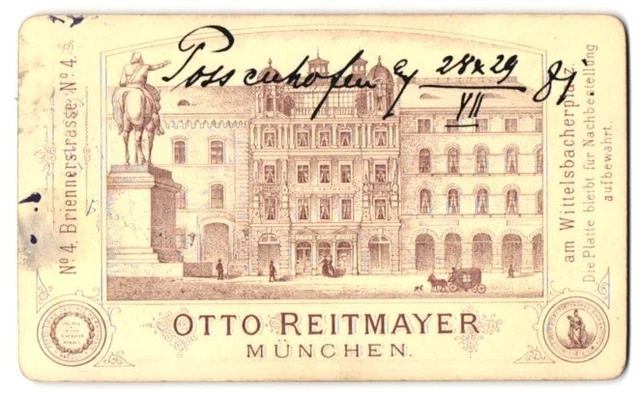 Fotografie Otto Reitmayer, München, Briennerstr. 4, Ansicht München, Blick auf