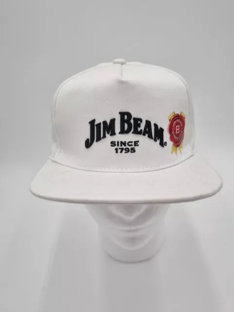 Jim Beam Hat Cap Snapback White Brand New Bourbon Logo Embroidery Alcohol Cap