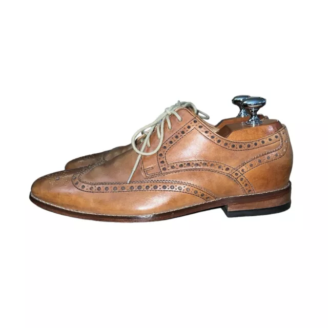 COLE HAAN MEN’S Giraldo Wingtip Shoes Size 9 British Tan Leather Oxford ...