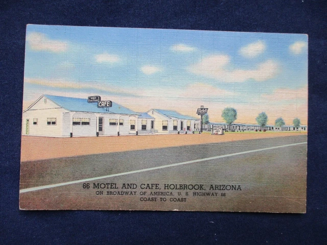 1950s Holbrook Arizona 66 Motel & Cafe Route 66 Postcard