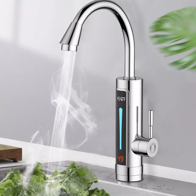 Elektrischer Wasserhahn Küche Sofort Heizung Warm Durchlauferhitzer Armatur 360°