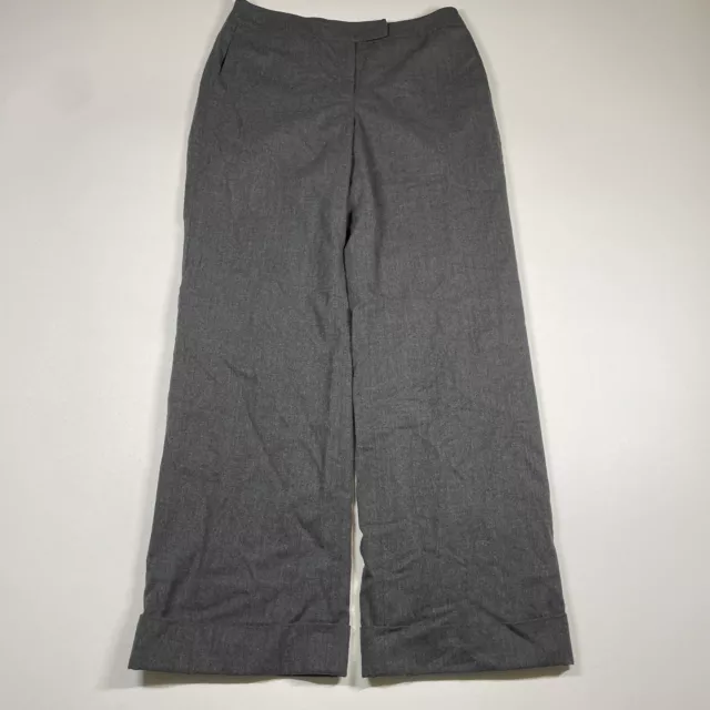 Talbots Pants Women’s 8 Gray Stretch Wool Lined Trousers Wide Leg Measures 31x31