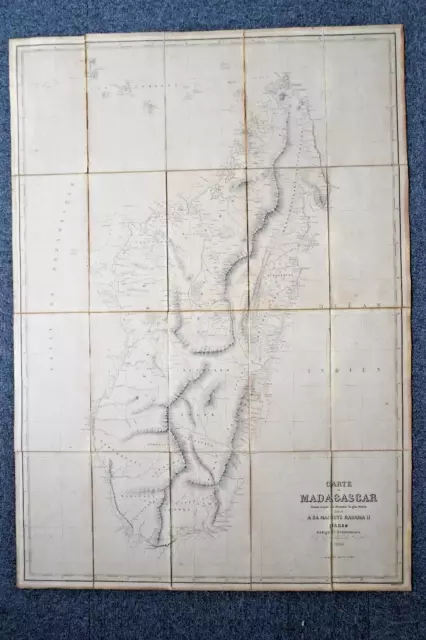 Grande carte de Madagascar dressée d'après les documents les plus récents, 1863.