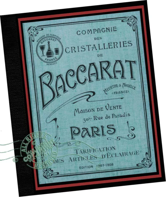 Baccarat (1908) Glass Catalogue * Lighting Lamps Chandelier + fittings samples