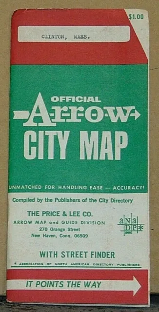 1975 Arrow Street Map of Clinton, Massachusetts