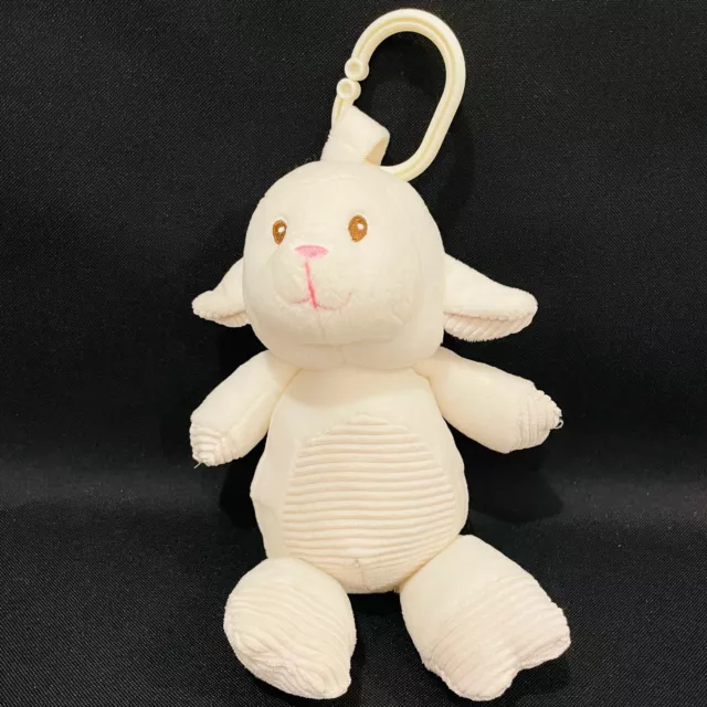 Kelly Toy Baby Lamb Rattle Clip On 10" Stuffed Plush Animal Cream