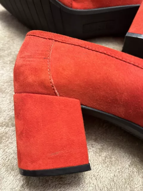 Kenneth Cole Reaction “Michelle”Women Leather Suede Mid Hells Shoes Red Size 9M