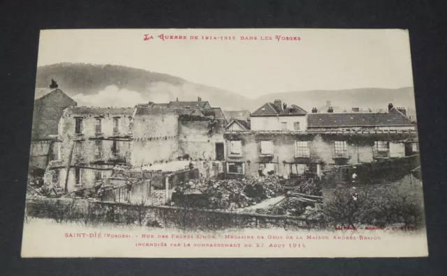 Cpa Carte Postale Guerre 14-18 1914 Vosges Saint-Die Rue Des Freres Simon