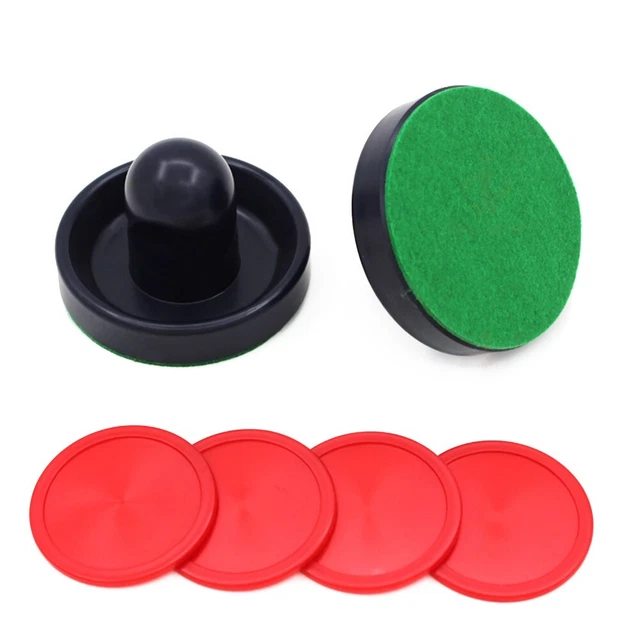 Set Hockey Sur Table VOANZO - 4 Poussoirs 76mm Avec Flanelles Et 8 Palets | Noir | Jeu Familial