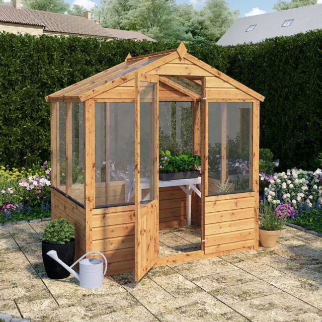 Waltons Traditional Shiplap Greenhouse Wooden TG Apex Potting Shed 4 x 6 4ft 6ft