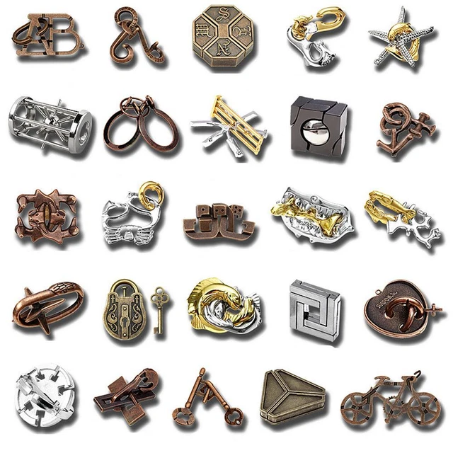 CLASSIC LOCK PUZZLE Metal Brain Teaser IQ Test Intellgence Toys for