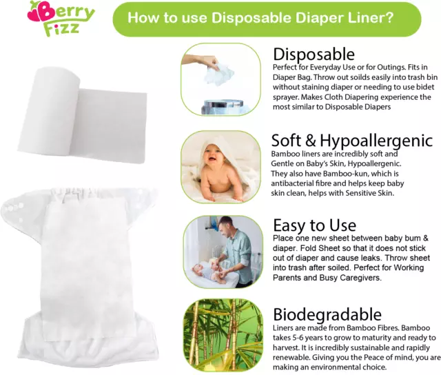 14pc Set Cloth Diaper Pocket & All-in-one AOI Pack Liner Wet Bag Mixed Insert 8