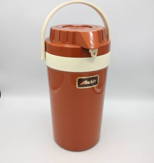 Vintage Aladdin Pump-a-drink Retro Thermos W/ Glass Insulator