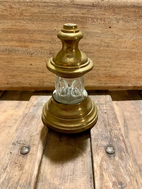 Pied De Lampe Vintage En Laiton Et Verre, Style Rétro, Années 50, Bronze