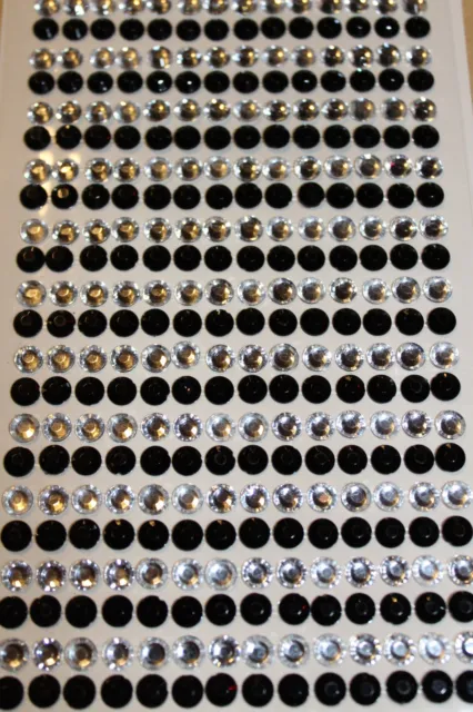 504pc 5mm Black Diamond Rhinestone Gemstone Scrapbooking Stickers 835