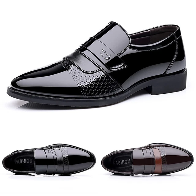 Chaussures habillées de bureau à bout pointu pour hommes Dapper noir/brun moca