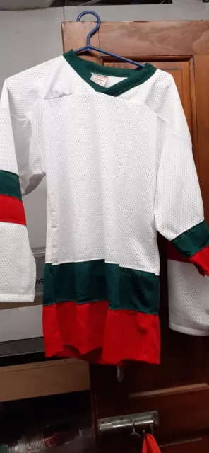 Ice Hockey Roller Hockey Mesh Training Shirt Jersey WHITE/green/red X Small