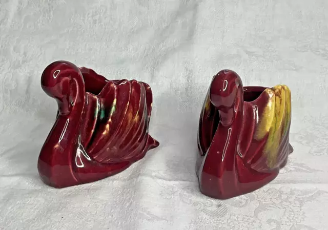 Pair 2 x Casey Ware (1950s) Australian Pottery Swans 80/2