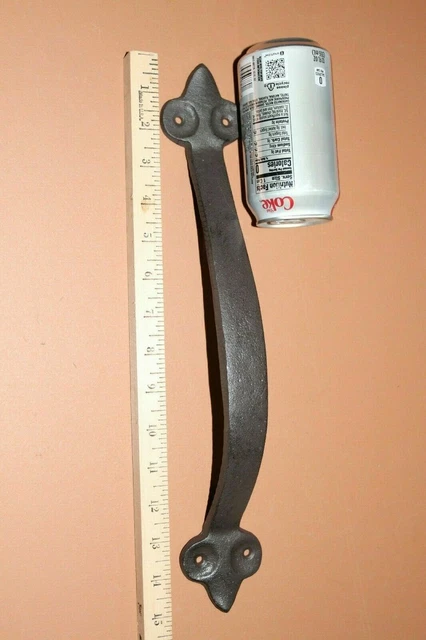 Large Colonial Carriage Door Pull 15 1/2 inch Hand-Forged Steel - HW-39 4