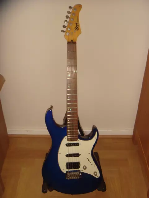 Dark Blue Cort G250 Stratocaster Electric Guitar Indonesia SSH Trem Arm