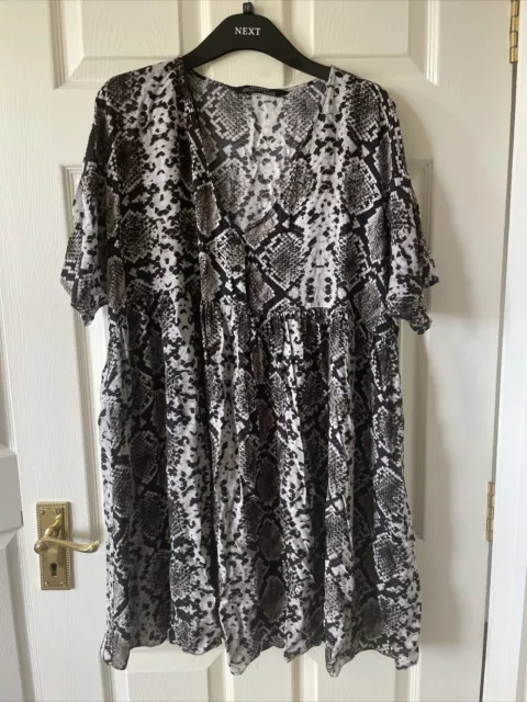 Zara Snake/animal  Print Tunic/short Dress Size Large