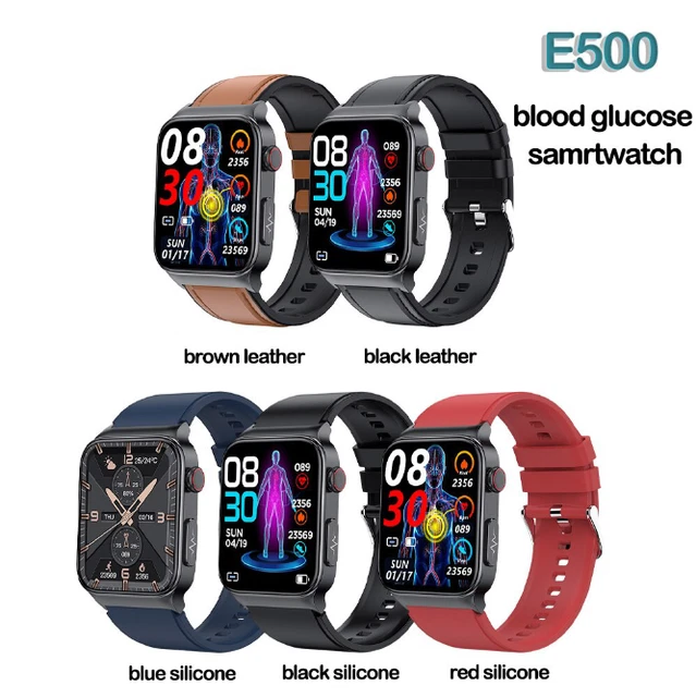 E500 SMART WATCH Blood Glucose ECG Blood Pressure Monitoring Fitness