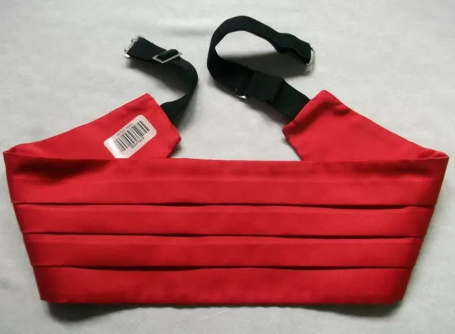 Cummerbund MENS Broad Sash Adjustable PLEATED Red