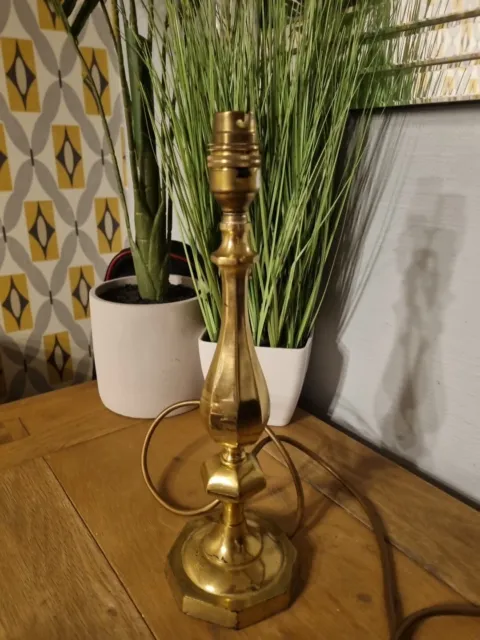 Vintage Heavy Brass,Shaped Column Table Lamp
