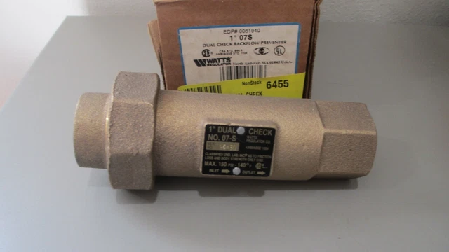 Watts Regulator, 1" 07S,  Backflow Preventer