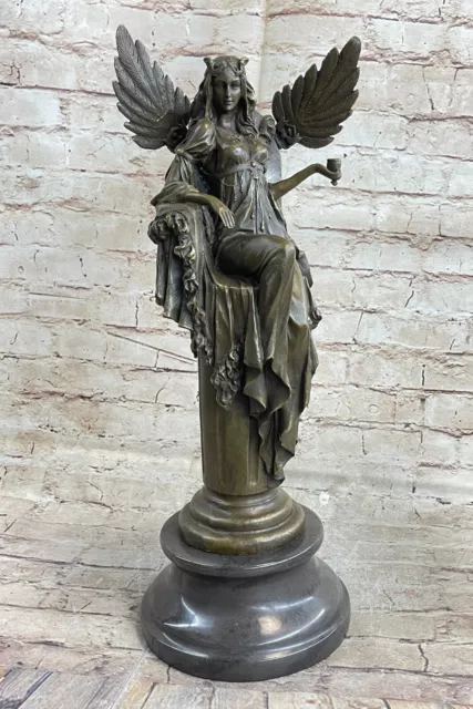 Ägyptische Queen Cleopatra Auf Thron Statue / Skulptur Original Bronze Ägypten