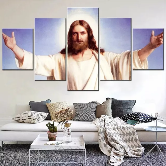 Religious Jesus Christ 5 Panel Canvas Print Poster HOME DECOR Wall Art Cuadro