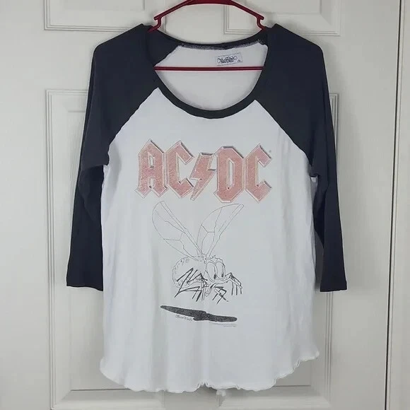 Lauren Moshi Maglan Boyfriend AC/DC Tee Size Small
