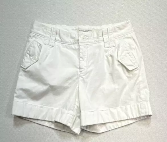 Banana Republic Womens Shorts Size 2 White Flat Front Stretch