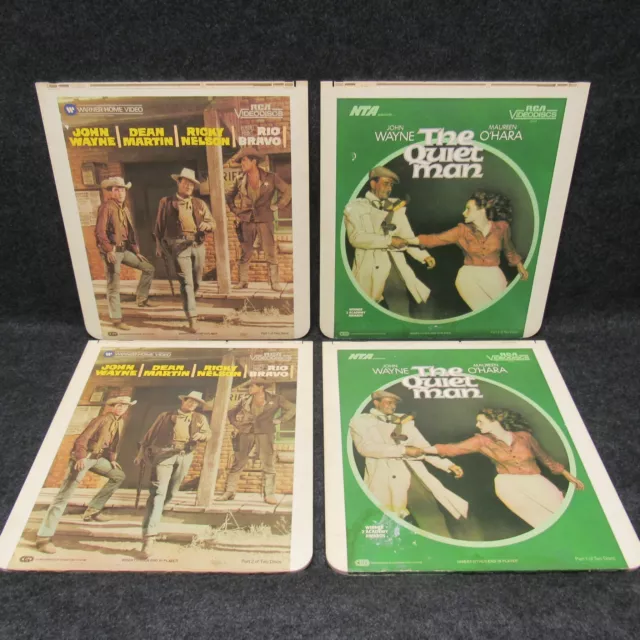 2 CED Video Disc Movies John Wayne The Quiet Man & Rio Bravo RCA SelectaVision