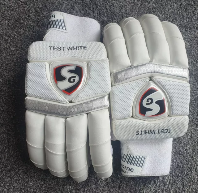 SG TEST WHITE Premium Quality Cricket Batting gloves Adult Size Men’s Size RH